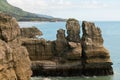 Grand Canyon Pancake Rocks Punakaiki from the lookout, West Coast, South Island, New Zealand Royalty Free Stock Photo