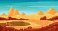 Grand canyon panorama flat vector illustration