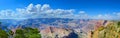 Grand Canyon Panoramic on a Beautiful Day Royalty Free Stock Photo