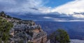 Grand Canyon with rain clouds above it Royalty Free Stock Photo