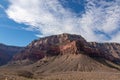 Grand Canyon - Scenic view on massive mesa cliff O Neil Butte seen from Bright Angel and Plateau Point hiking trail, Arizona Royalty Free Stock Photo