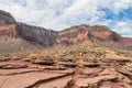 Grand Canyon - Scenic view on massive mesa cliff O Neil Butte seen from Bright Angel and Plateau Point hiking trail, Arizona Royalty Free Stock Photo