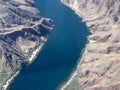 Colorado River in the Grand Canyon seen from a helicopter Royalty Free Stock Photo