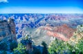 Grand Canyon sunny day with blue sky Royalty Free Stock Photo