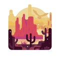 Grand Canyon - vector cartoon illustration in flat game design