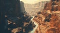 Stunning Vray Traced Canyon Illustration With Earth Tones