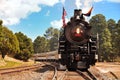Grand Canyon Village, Arizona, USA - September 17, 2011: Vintage Steam Locomotive at the station in Grand Canyon Village. Grand Ca Royalty Free Stock Photo