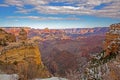 Grand Canyon winter cliffs and valley view Royalty Free Stock Photo