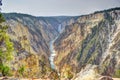 Grand Canyon Of The Yellowstone. Lower Falls of the Yellowstone River Park Trail Royalty Free Stock Photo