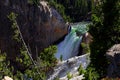 Brink of lower falls, Grand Canyon of Yellowstone National Park, Wyoming, USA Royalty Free Stock Photo