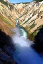 Brink of lower falls, Grand Canyon of Yellowstone National Park, Wyoming, USA Royalty Free Stock Photo