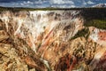 Grand Canyon of Yellowstone, the river flows through the cliffs of yellow and orange sandstone, in Yellowstone National Park, Royalty Free Stock Photo