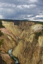 Grand Canyon of Yellowstone with Storm in the Distance Royalty Free Stock Photo