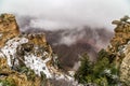 Grand Canyons in snow Royalty Free Stock Photo