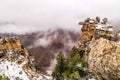 Grand Canyons in snow Royalty Free Stock Photo