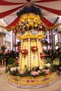 The Grand Carousel Garden as a part of the `Carnival` theme flower decoration during famous Macy`s Annual Flower Show