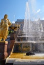 Grand Cascade fountain in front of the Grand Palace Royalty Free Stock Photo