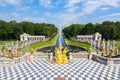 Grand Cascade and Fountains alley in Peterhof, Saint Petersburg, Russia