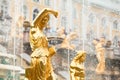 Grand Cascade Fountains At Peterhof Palace Royalty Free Stock Photo