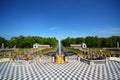 Grand Cascade Fountains At Peterhof Palace garden Royalty Free Stock Photo