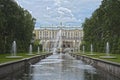 Grand Cascade Fountains Peterhof Palace Russia Royalty Free Stock Photo