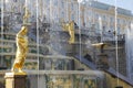 Grand Cascade Fountains At Peterhof Palace, St. Petersburg. Royalty Free Stock Photo