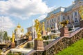 Grand Cascade of fountains of Peterhof Palace, St. Petersburg, Russia Royalty Free Stock Photo