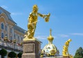 Grand Cascade of fountains statues of Peterhof Palace, St. Petersburg, Russia Royalty Free Stock Photo