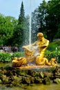 The Grand Cascade, palace and Samson Fountain in Peterhof, Royalty Free Stock Photo