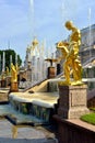 The Grand Cascade, palace and Samson Fountain in Peterhof,