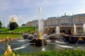 The Grand Cascade, palace and Samson Fountain in Peterhof,