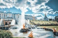 Grand cascade in Pertergof, Saint-Petersburg, Russia Royalty Free Stock Photo