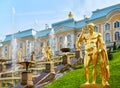 Grand Cascade in Peterhof palace, Saint Petersburg, Russia Royalty Free Stock Photo