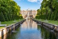 Grand Cascade of Peterhof Palace, Samson fountain and Fountain alley, St. Petersburg, Russia Royalty Free Stock Photo