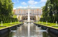 Grand Cascade of Peterhof Palace, Samson fountain and fountain alley, St. Petersburg, Russia