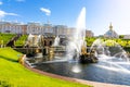 Grand Cascade of Peterhof Palace and Samson fountain, St. Petersburg, Russia Royalty Free Stock Photo