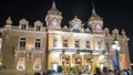 Grand Casino in Monte Carlo night timelapse, Monaco. historical building Royalty Free Stock Photo