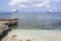 Grand Cayman Island Different Size Ships Royalty Free Stock Photo