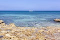 Grand Cayman Island Shore And A Motorboat Royalty Free Stock Photo