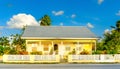 Grand Cayman-North Church St yellow House Royalty Free Stock Photo