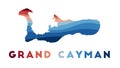 Grand Cayman map. Royalty Free Stock Photo