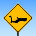 Grand Cayman map on road sign. Royalty Free Stock Photo