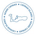 Grand Cayman map sticker. Royalty Free Stock Photo