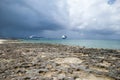 Grand Cayman Rocky Seven Mile Beach Royalty Free Stock Photo