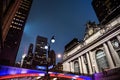 The Grand Central Terminal at Night, seen from Pershing Square Plaza - Manhattan, New York City Royalty Free Stock Photo