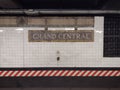 Grand Central, Tiled Sign From The Grand Central Subway Platform, NYC, NY, USA