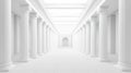 Grand Classical White Hallway with Ionic Columns and Skylight Royalty Free Stock Photo