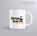 Grand dadcula - fun lettering for halloween with Vampir. Illustration with coffee mug mockup