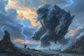 Majestic storm giants, wielding thunderbolts and commanding the forces of nature - Generative AI