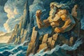 Majestic storm giants, wielding thunderbolts and commanding the forces of nature - Generative AI